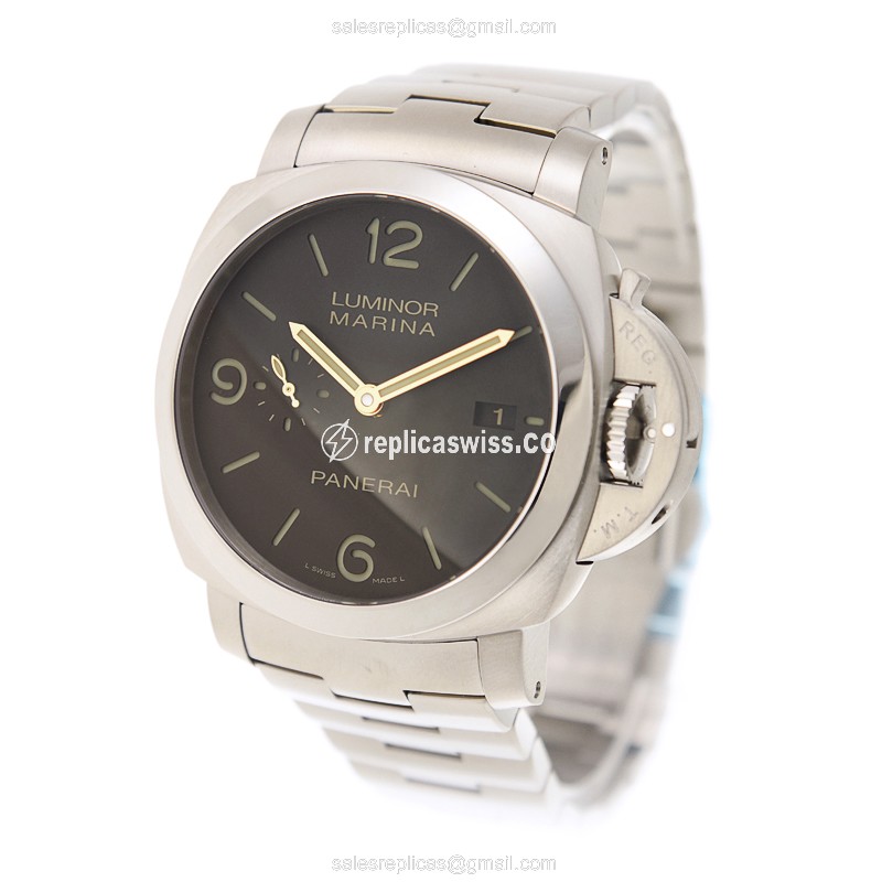Panerai Luminor Replica - Automatic - Titanium - Black Dial - View 3