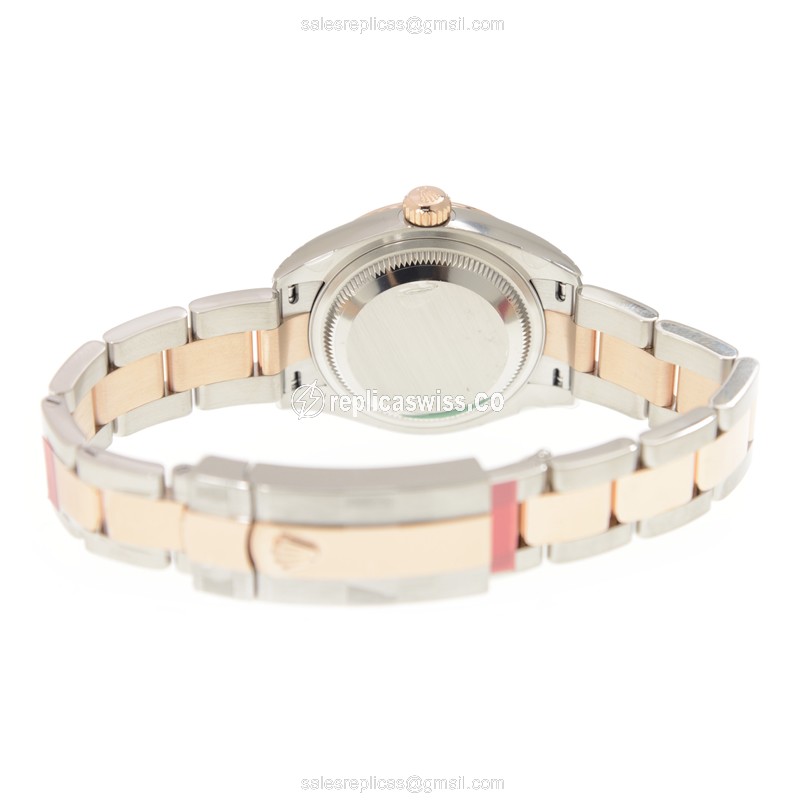 Rolex Lady Datejust Replica - Automatic - 18kt Rose Gold & Steel Case - Pink Dial - View 4
