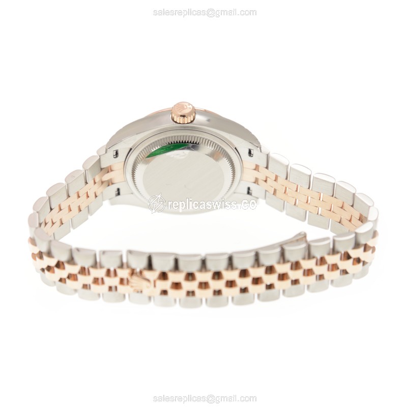 Rolex Datejust Replica - 18kt Rose Gold & Steel - Automatic - Pink Dial - View 4