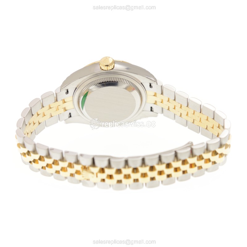 Rolex Datejust Replica - Automatic - Gold & Steel - Gold Dial on 18kt Band - View 4
