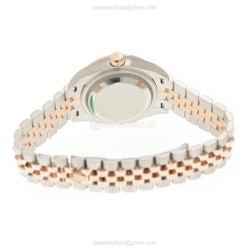 Rolex Datejust Replica - Automatic - 18kt Rose Gold - Green Dial - Diamond Bezel - View 4
