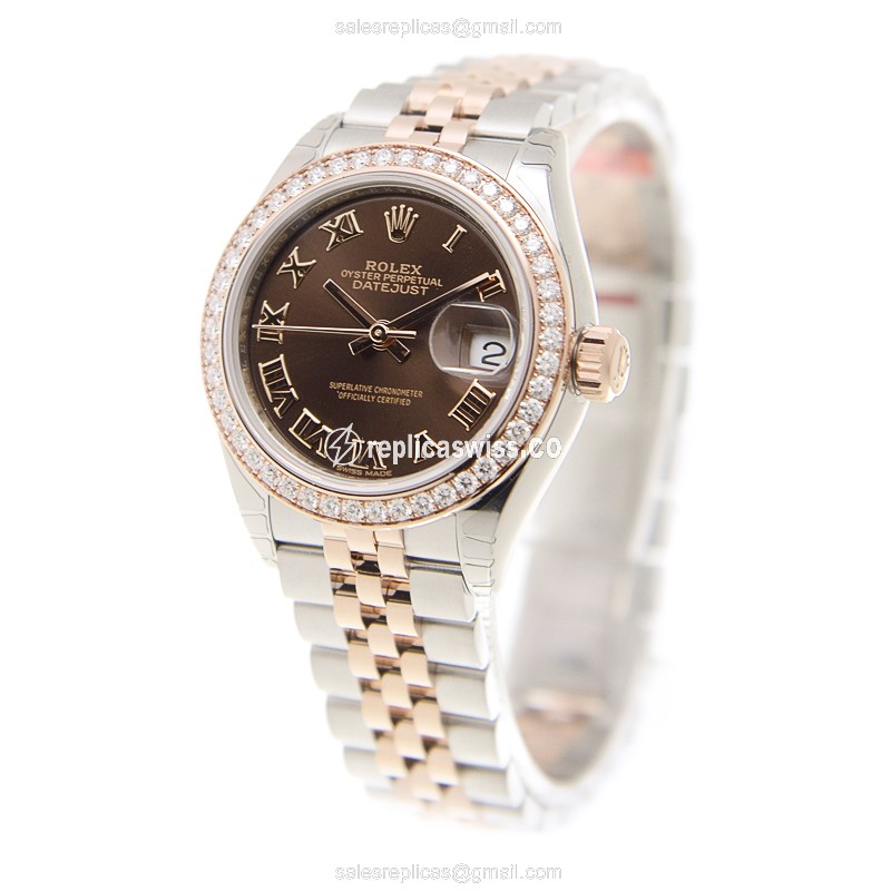 Rolex Lady Datejust Replica - 18kt Rose Magic Case - Diamond - Automatic - View 3