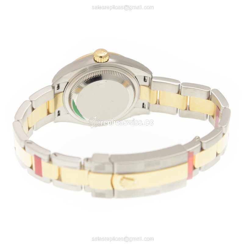 Rolex Datejust Replica - Automatic - 18kt Gold - Diamond Accents - Steel Band - View 4