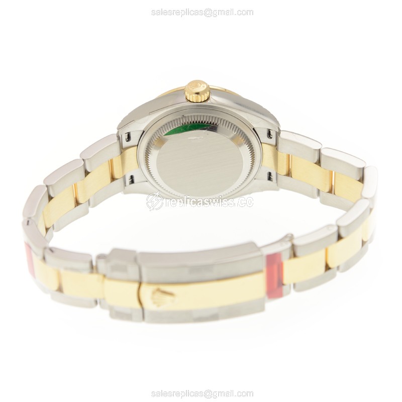 Rolex Lady Datejust Replica - 18kt Gold Case - Silver Dial - Automatic - View 4