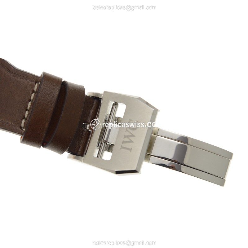 IWC IW500916 PILOTS Replica - Automatic - Steel Case - Blue Dial - Brown Cowhide Strap - View 4