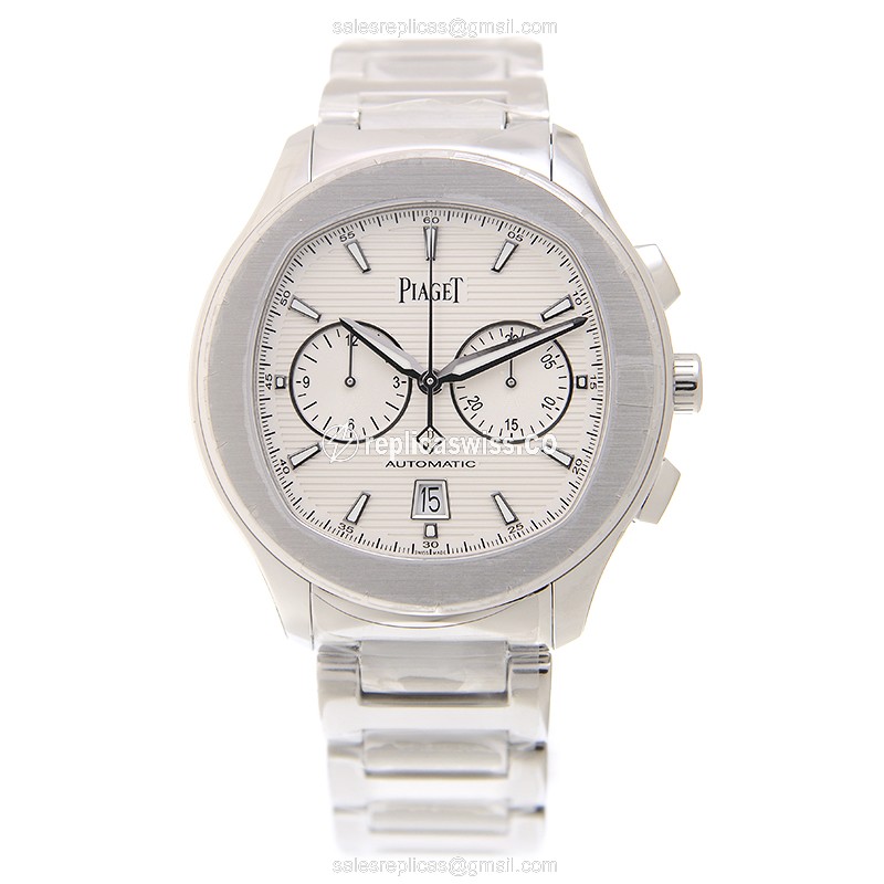 Piaget Polo Automatic - White Dial - Steel Case - Silver Steel Strap - View 2