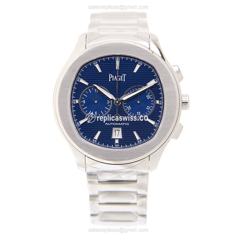 Piaget Polo Automatic - Blue Dial - Steel Case - Silver Steel Band - View 2