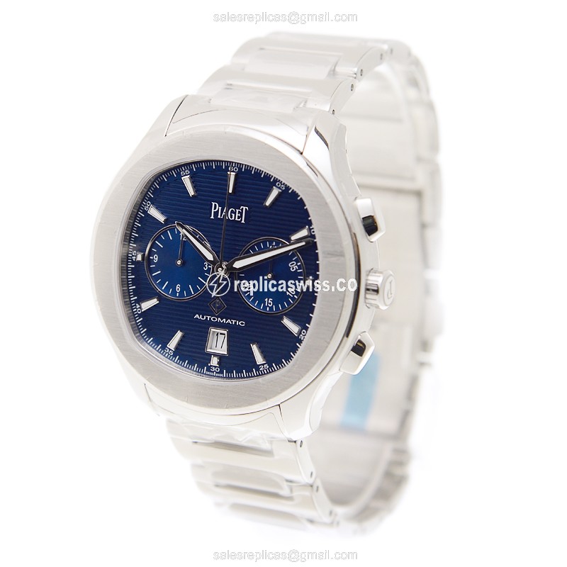 Piaget Polo Automatic - Blue Dial - Steel Case - Silver Steel Band - View 3