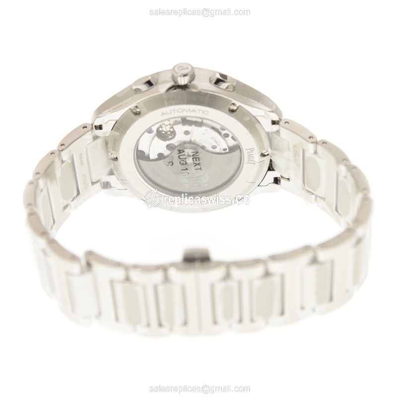 Piaget Polo Automatic - Blue Dial - Steel Case - Silver Steel Band - View 4