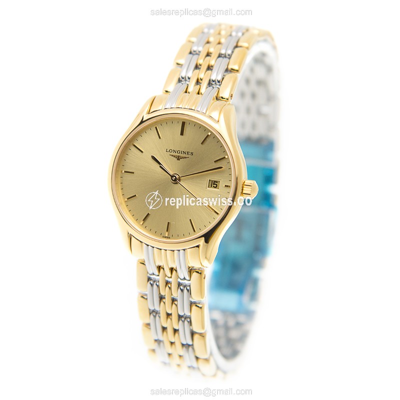 Longines Lyre Quartz Gold-Plated - Stainless Steel Case | Gold Dial | Clasp - View 3