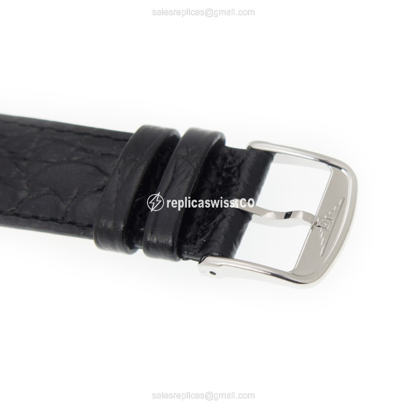 Longines Lyre Replica - Automatic - Stainless Steel - White Dial, Black Alligator Strap - View 4