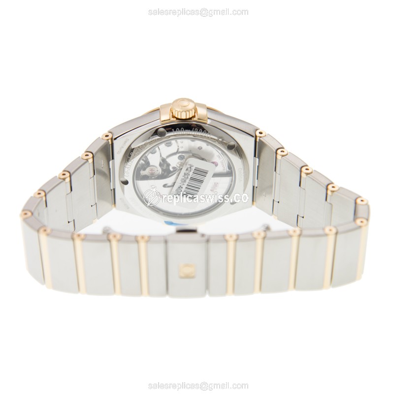 Omega Constellation Replica - Automatic - 18kt Gold & Steel - White Dial - Gold Clasp - View 4