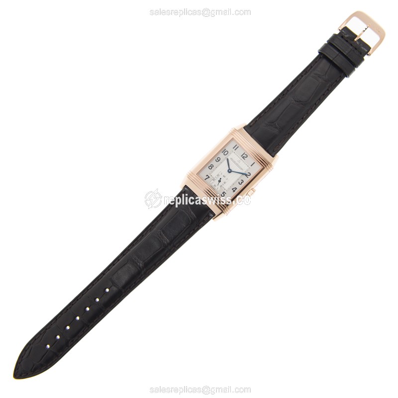 Jaeger-Lecoultre Q2702521 Replica - Manual Wind - 18kt Gold - White Dial - Black Alligator Buckle - View 2