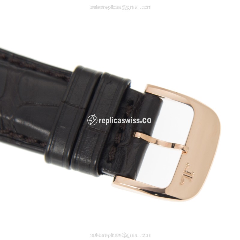 Jaeger-Lecoultre Q2702521 Replica - Manual Wind - 18kt Gold - White Dial - Black Alligator Buckle - View 4
