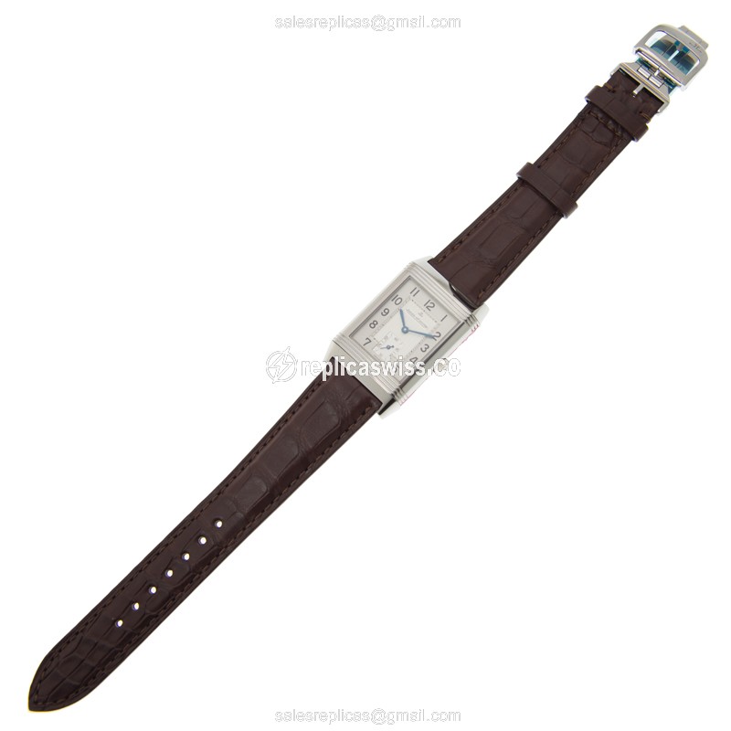 Jaeger-Lecoultre Q2708410 REVERSO - Manual Wind - Stainless Steel - White Dial - Brown Alligator Strap - View 2