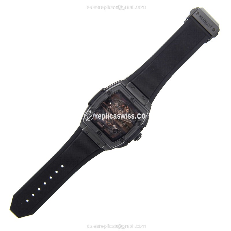 Hublot Spirit of Big Bang Replica - Automatic - Ceramic - Black Dial - Black Rubber Strap - View 2