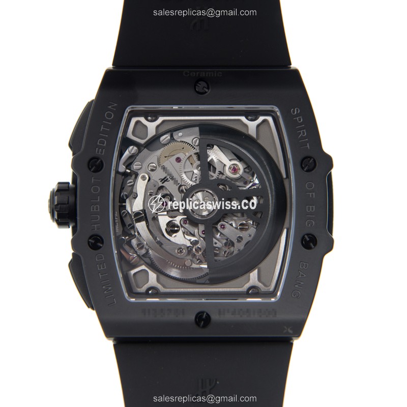 Hublot Spirit of Big Bang Replica - Automatic - Ceramic - Black Dial - Black Rubber Strap - View 3