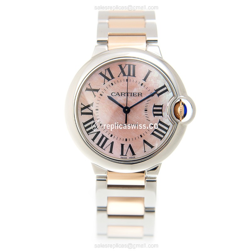 Cartier Ballon Bleu Replica - Automatic - Pink Dial - Steel - View 2