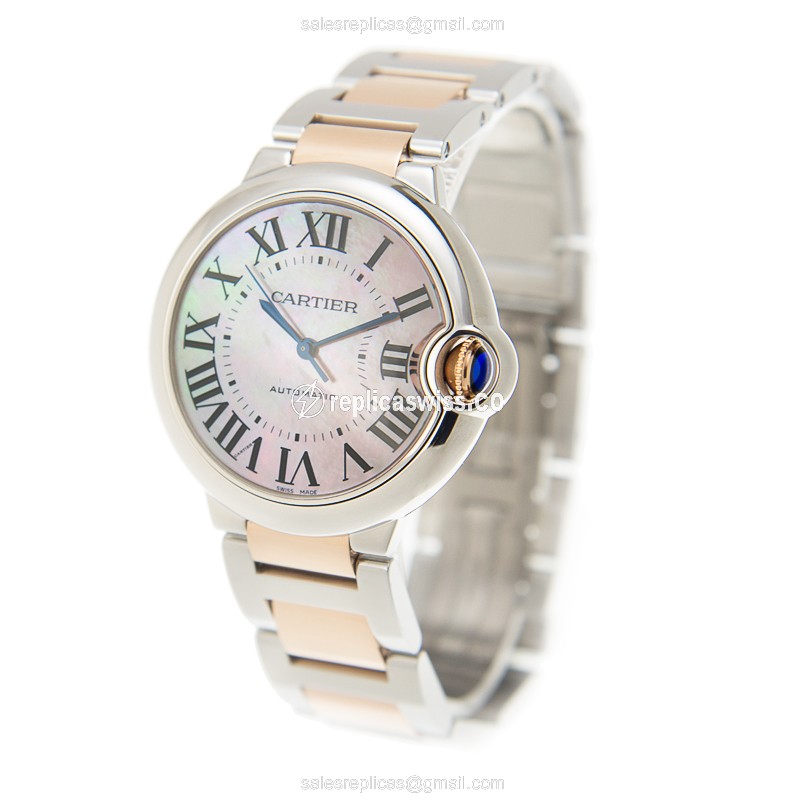 Cartier Ballon Bleu Replica - Automatic - Pink Dial - Steel - View 3