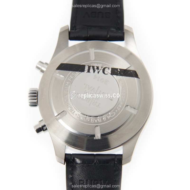 IWC PILOTS Replica - Automatic - Steel - Gray Dial - Black Alligator - Buckle Clasp - View 3