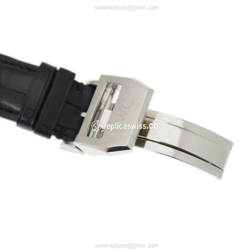 IWC PILOTS Replica - Automatic - Steel - Gray Dial - Black Alligator - Buckle Clasp - View 4