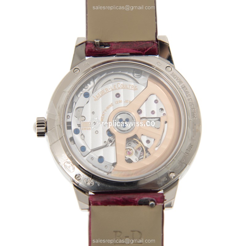 Jaeger-Lecoultre Q3563430 Rendez-Vous Replica - Auto - 18kt White Gold - Diamond - White Dial - Black Alligator Strap - View 3