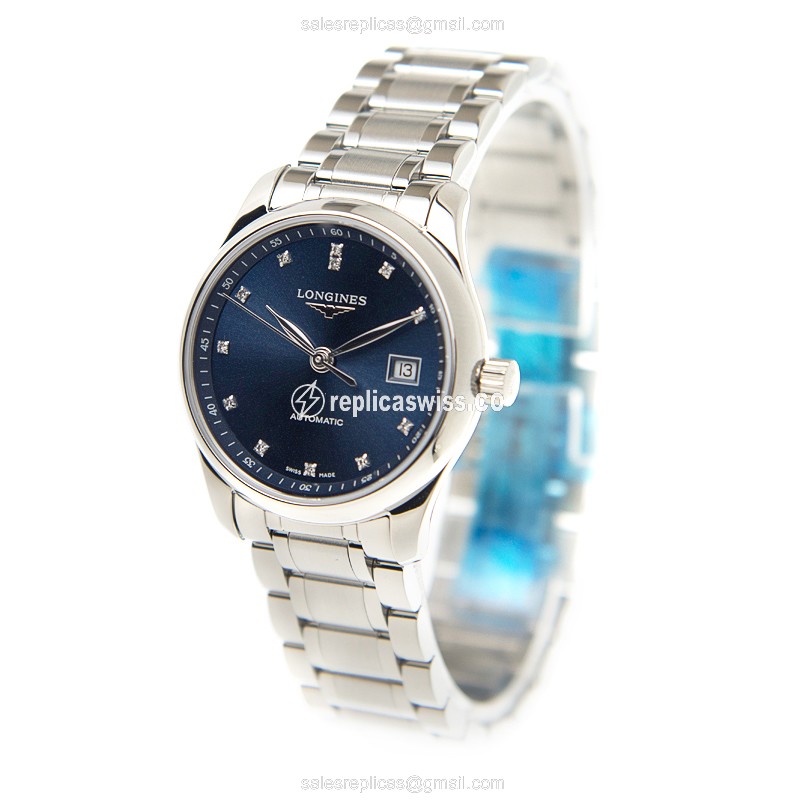 Longines L2.257.4.97.6 Replica - Automatic - Steel - Blue Dial, Steel Strap - View 3