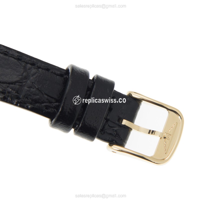 Longines Lyre Replica - Automatic - Gold-Plated & Stainless Steel - White Dial, Alligator Strap - View 4