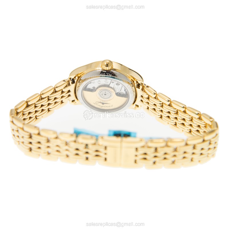 Longines Lyre Replica - Automatic - Gold-Plated Case - White Dial - View 4