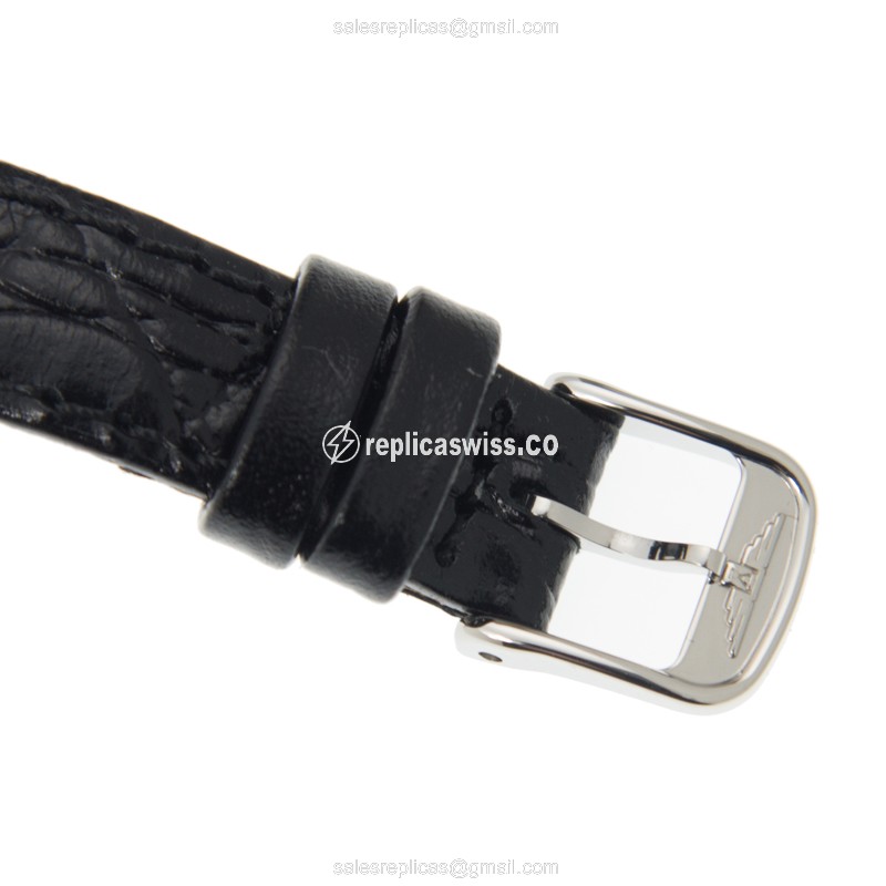 Longines Lyre Replica - Automatic - White Dial - Buckle Clasp - Alligator Black Strap - View 4