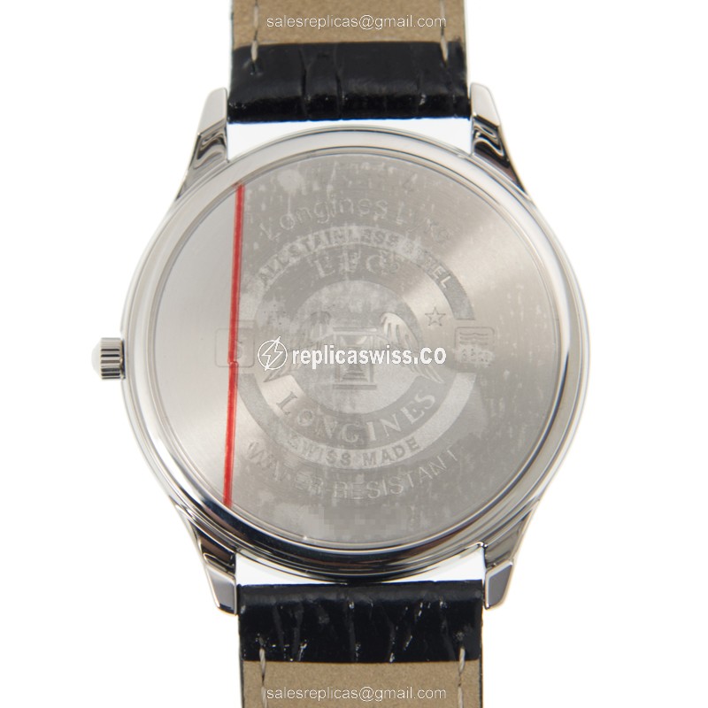 Longines Lyre Quartz - Stainless Steel Case, White Dial - Black Alligator Strap - View 3