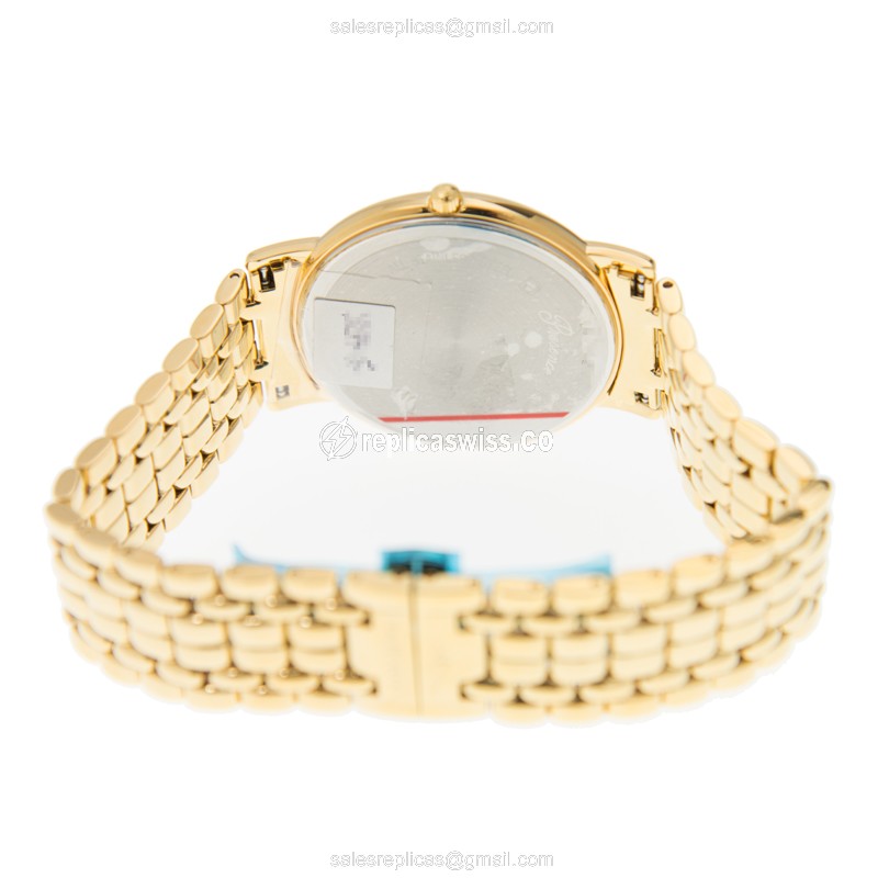 Longines Presence Quartz Gold-Plated Steel - White Dial Gold Strap Clasp - View 4