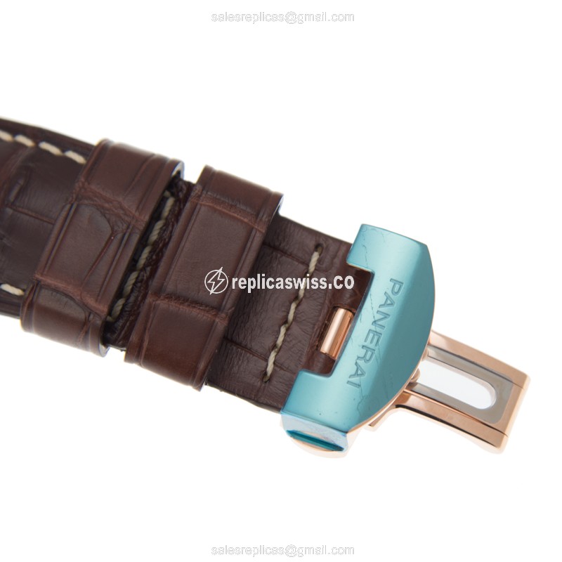 Panerai PAM00570 RADIOMIR - Automatic 18kt Gold - Brown Dial - Alligator Brown Strap - View 4