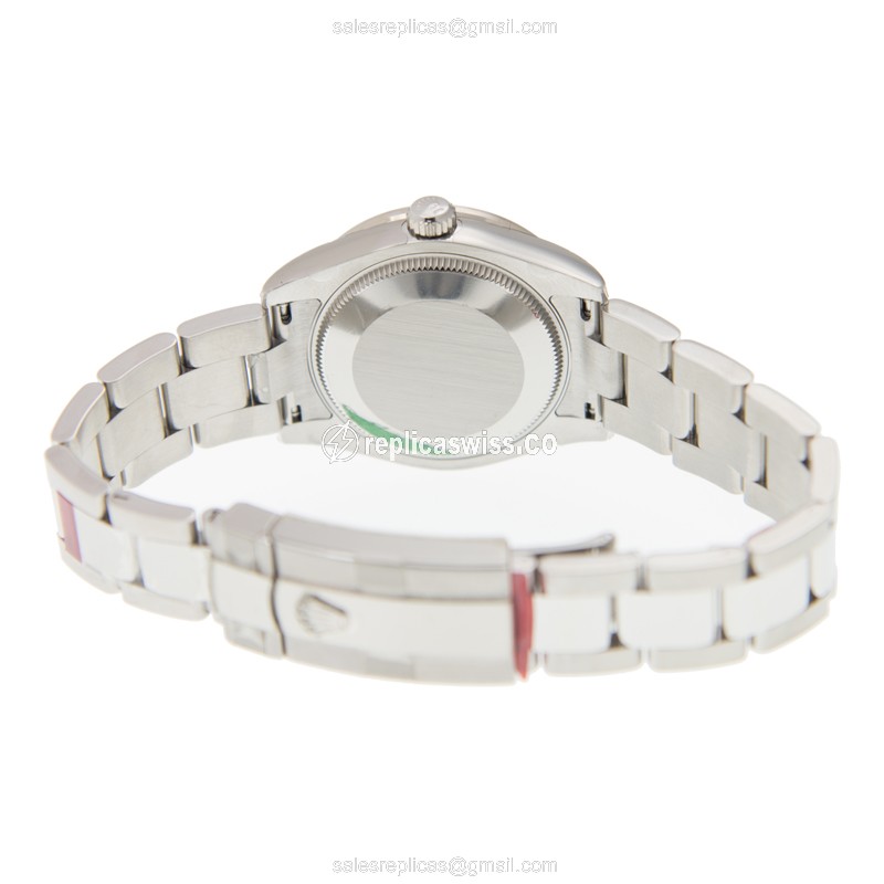 Rolex Datejust Replica - Automatic - White Gold - Diamond Bezel - Silver Dial - View 4