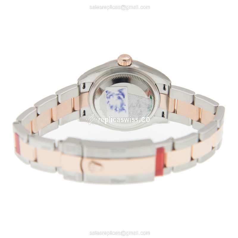 Rolex Lady Datejust Replica - Automatic - 18kt Rose Gold Case, Brown Dial - View 4