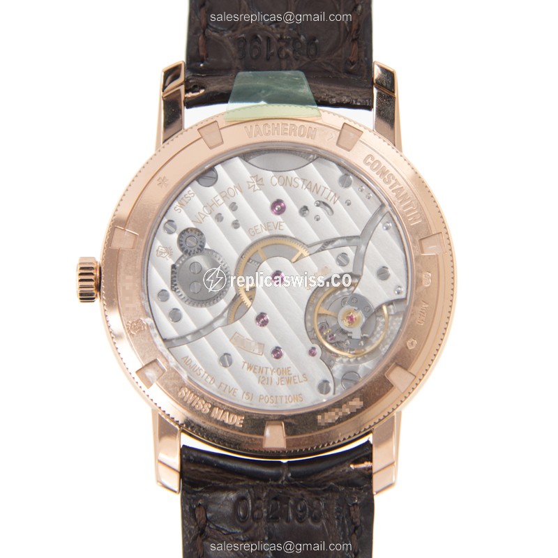 Vacheron Constantin Traditionnelle Replica - 18kt Rose Gold - Automatic - White Dial - View 3