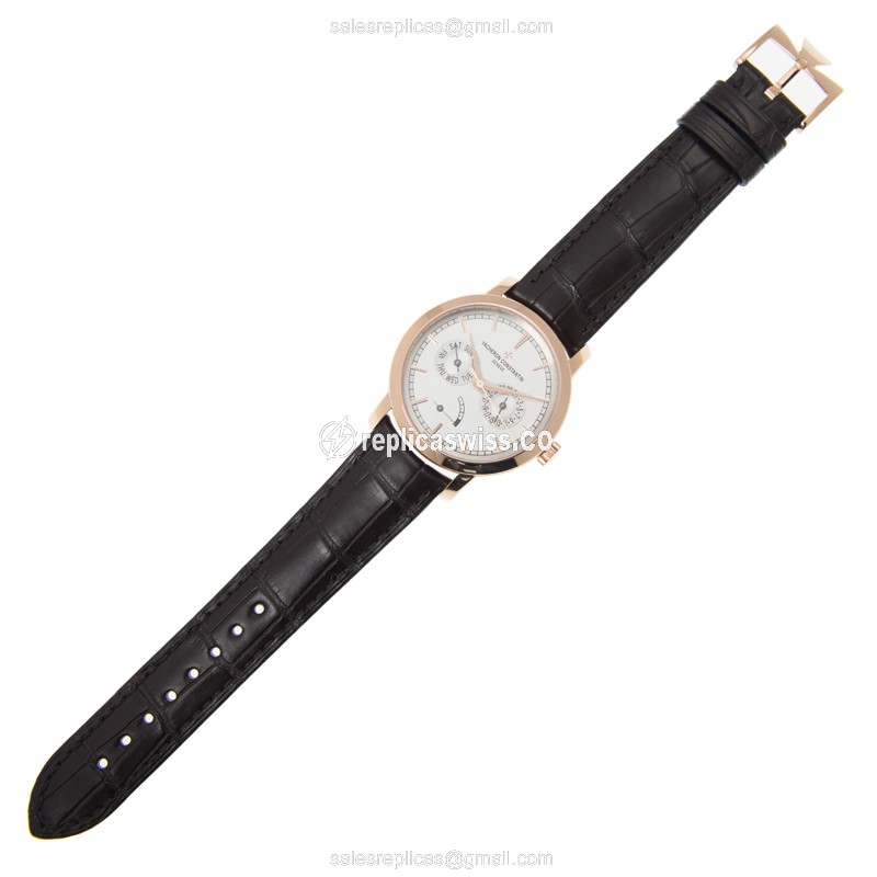 Vacheron Constantin 85290/000R-9969 TRAD. - Auto. - 18kt Rose Gold - White Dial - Brown Alligator Buckle - View 2