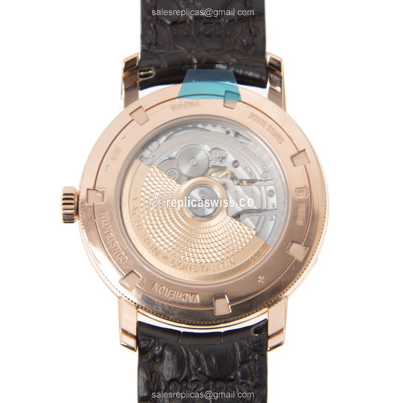 Vacheron Constantin 85290/000R-9969 TRAD. - Auto. - 18kt Rose Gold - White Dial - Brown Alligator Buckle - View 3