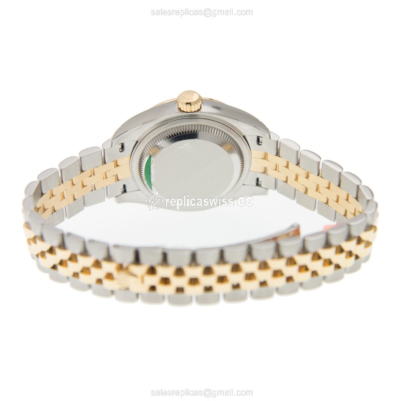 Rolex Datejust Lady Replica | Automatic | 18kt Gold Case | Purple Dial | Gold Clasp & Steel Strap - View 4