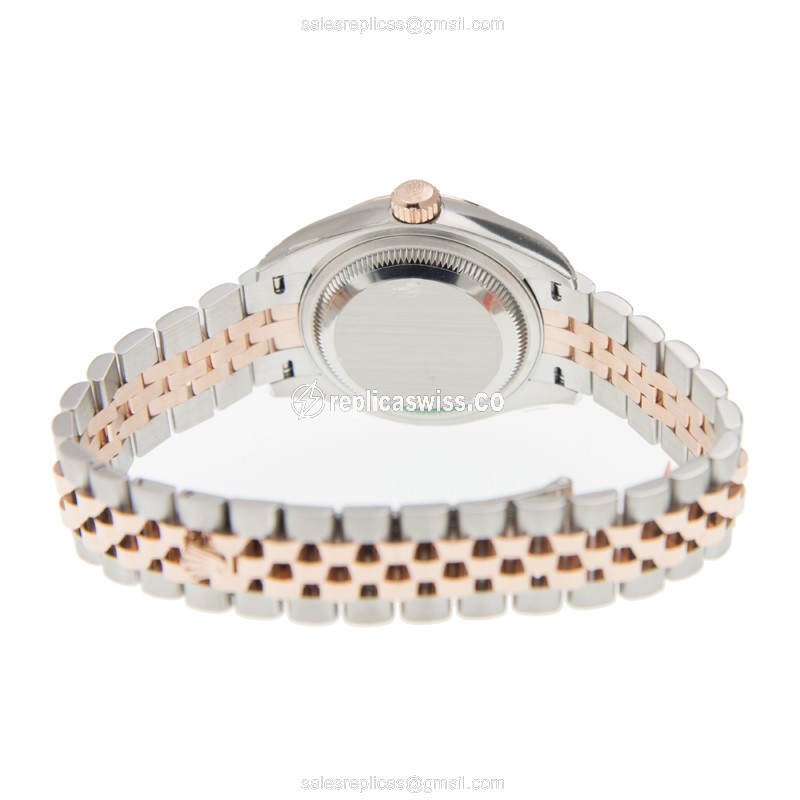 Rolex Lady Datejust Replica - Automatic - White Dial on 18kt Steel Strap - View 4