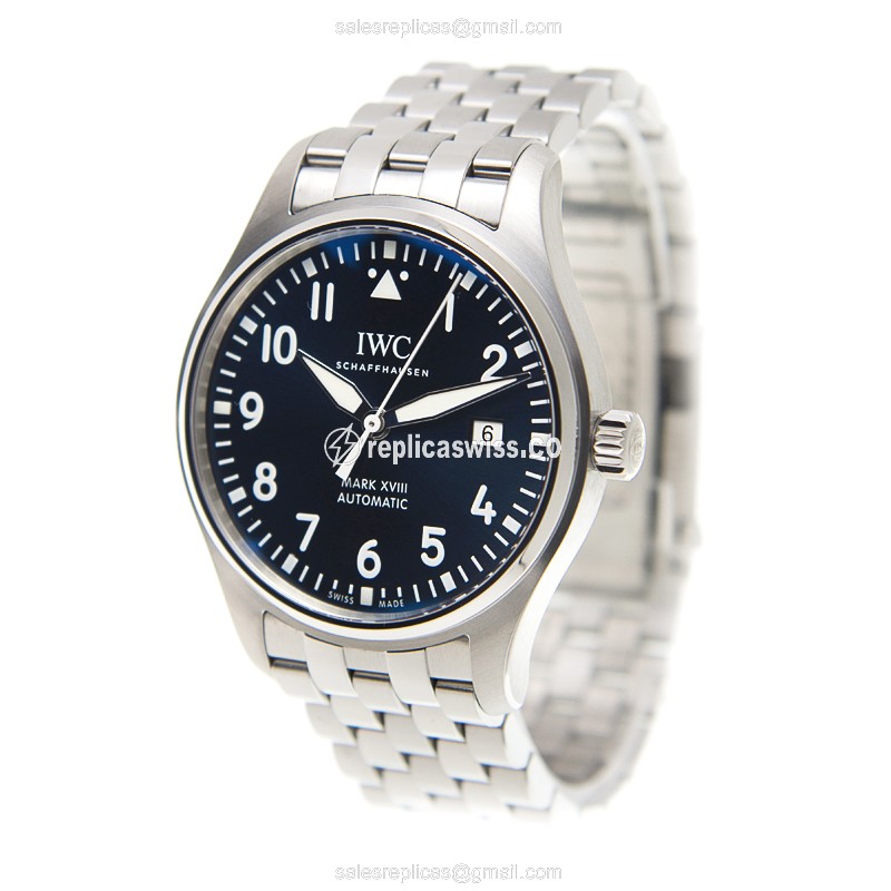 IWC PILOTS Replica - Automatic - Blue Dial - Steel Case & Band - View 3
