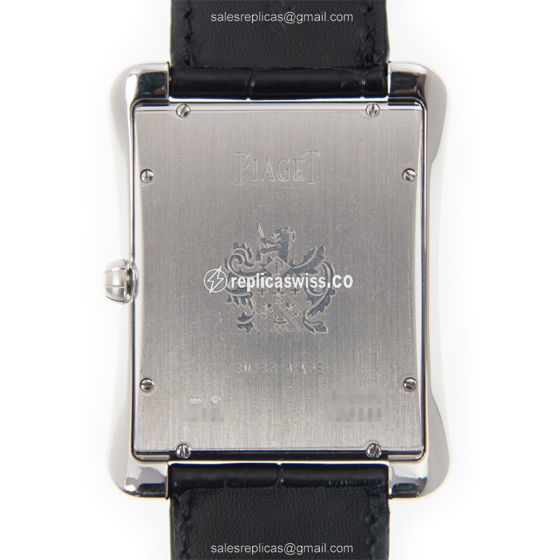 Piaget EPERADOR Replica - Automatic - 18kt Gold - Silver Dial - Black Alligator Strap - View 3