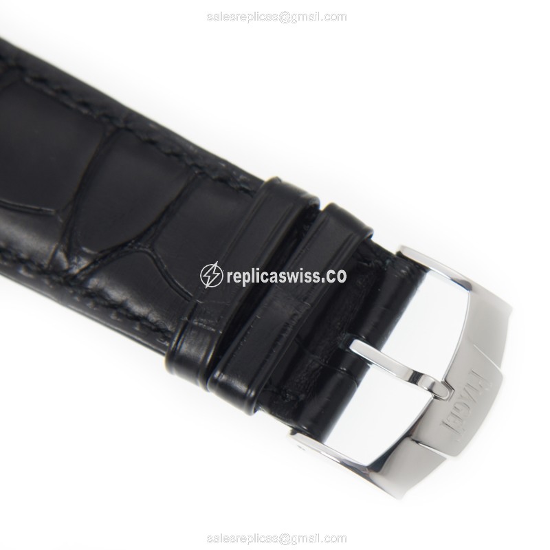 Piaget EPERADOR Replica - Automatic - 18kt Gold - Silver Dial - Black Alligator Strap - View 4