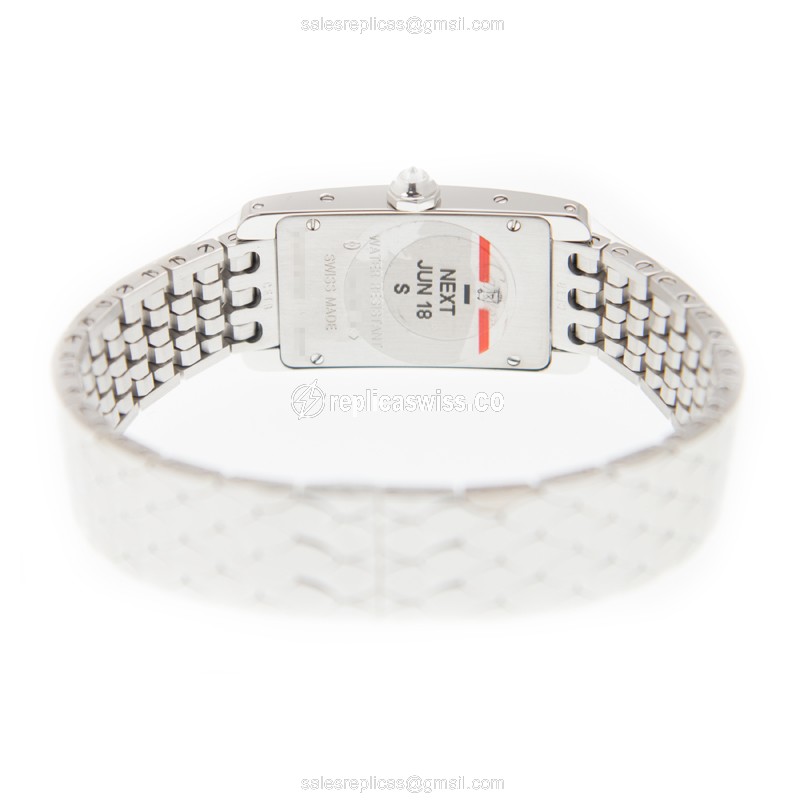 Cartier TANK WB710009 - Quartz - 18kt White Gold - Diamond - Silver Dial - View 4