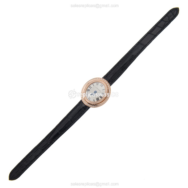 Cartier HYPNOSE Quartz Replica - 18kt Rose Gold & Diamonds - White Dial - View 2