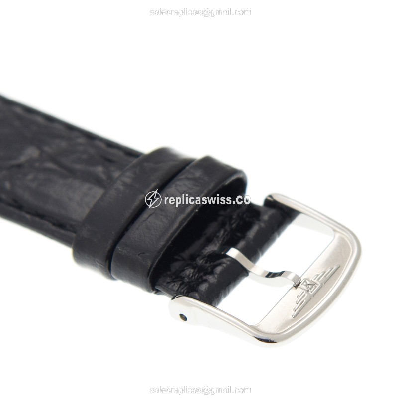 Longines Lyre Replica - Automatic - Stainless Steel - White Dial on Black Alligator Strap - View 4