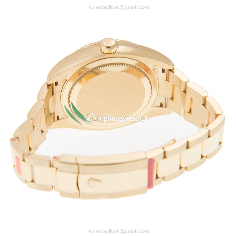 Rolex Sky-Dweller Replica - Auto - 18kt Yellow Gold - Silver Dial - Gold Strap - View 4