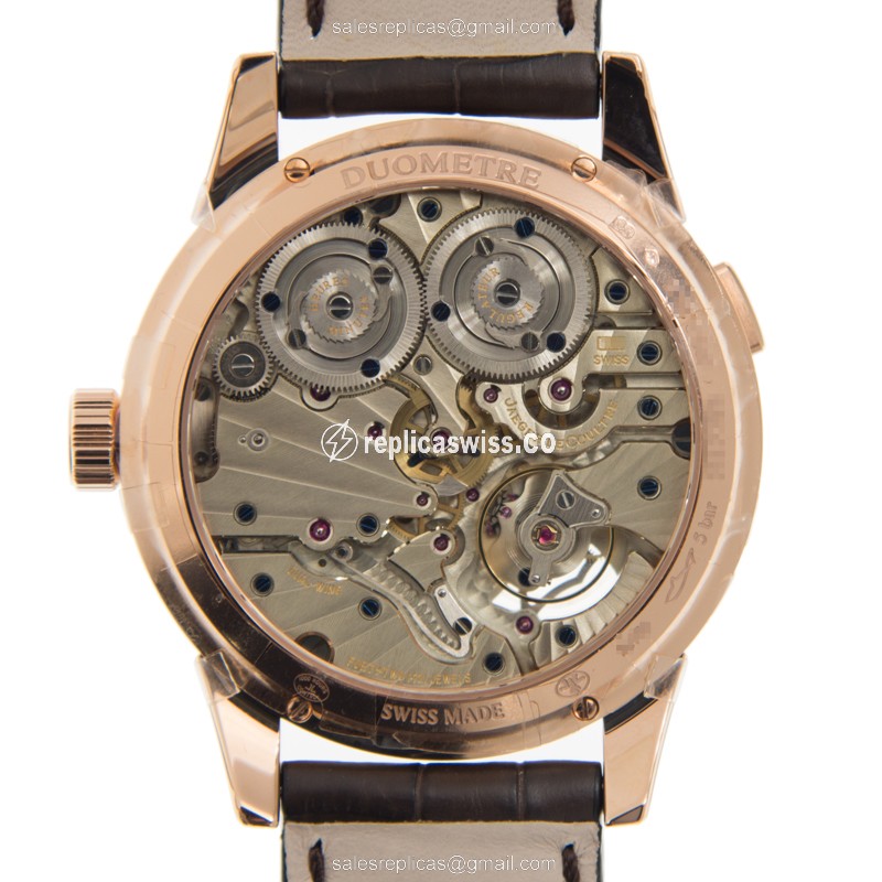 Jaeger-Lecoultre Q6042422 DUO - Manual - 18kt Rose Gold - White Dial - Brown Alligator - View 3