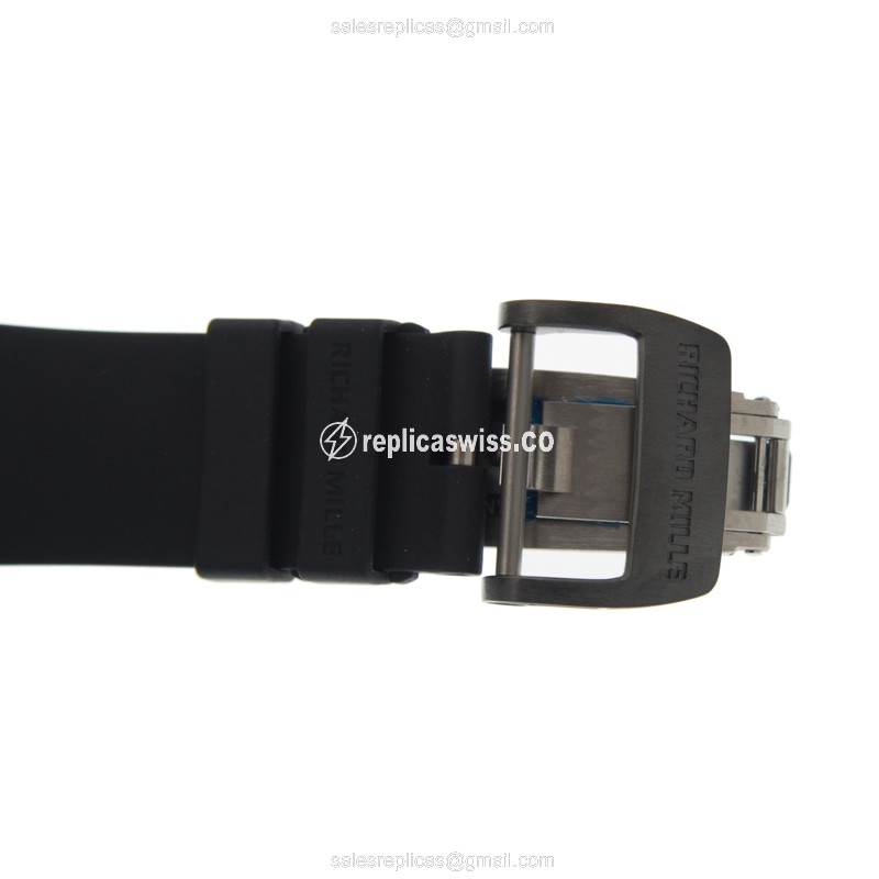 Richard Mille RM055-BUBBA Replica - Manual Wind - Titanium Case - Skull Dial - Black Rubber Strap - View 4