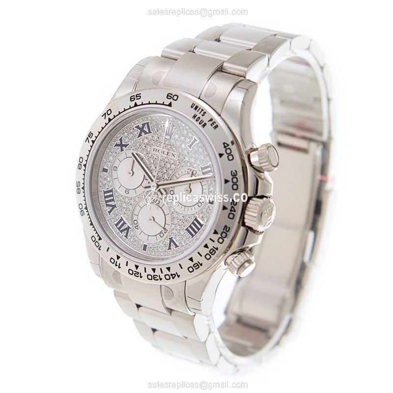 Rolex Daytona Replica - Automatic - 18kt Gold - Silver Dial, Clasp & Strap - View 3